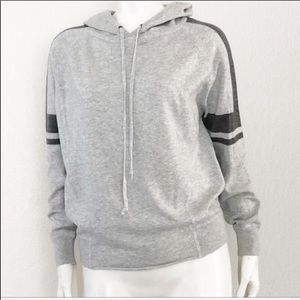 ATHLETA cotton hooded sweatshirt grey stri…